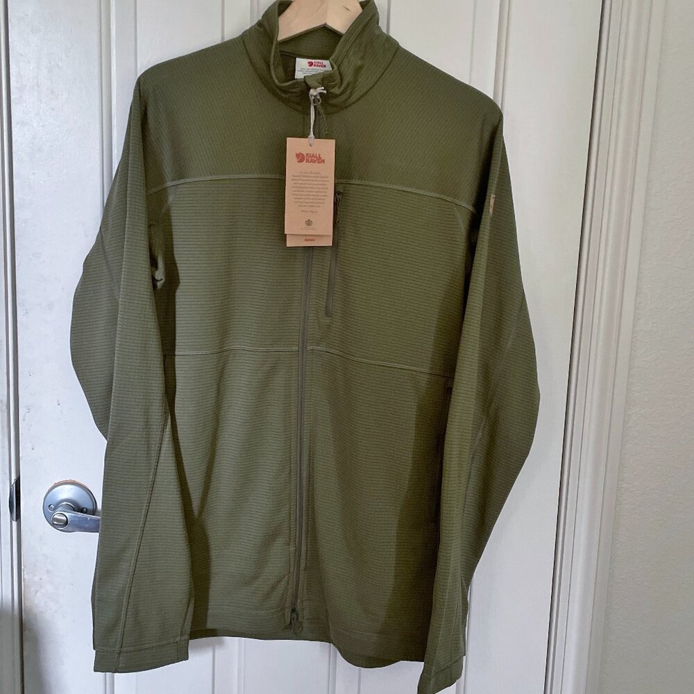 NEW Fjallraven Mens Abisko Lite Fleece Full Zip Jacket NWT S Green #86971